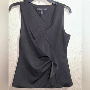 WHBM RUFFLE BLACK TANK SZ S